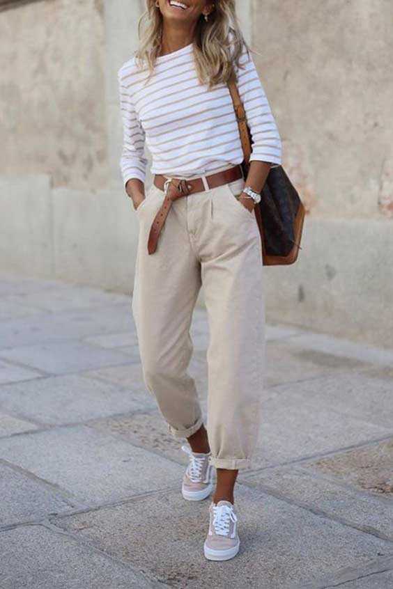 Что одеть с бежевыми брюками | блог о моде и красоте