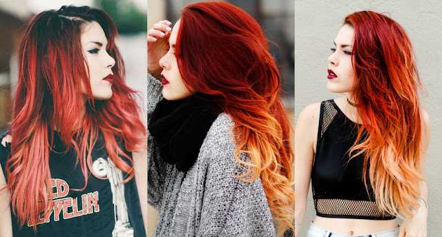Омбре на рыжих волосах: варианты нанесения и техника