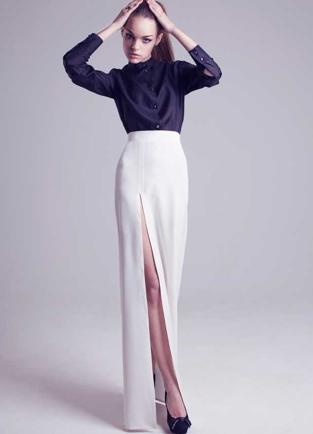 Прямая юбка с разрезом спереди. юбка-карандаш с разрезом спереди – умеренная элегантность.