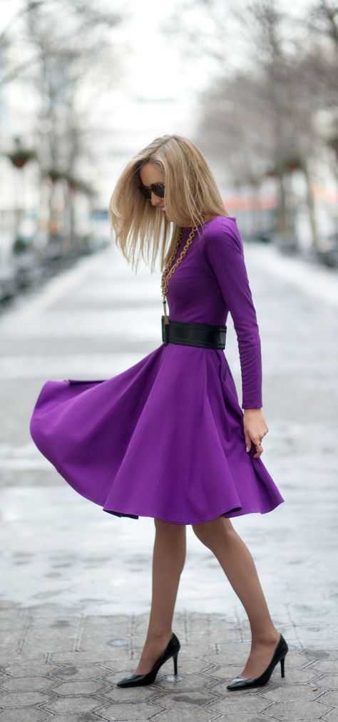 Правильный макияж к фиолетовому платью