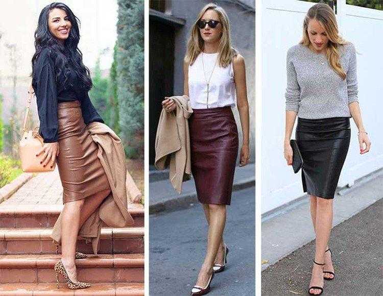 С чем носить кожаную юбку – модные и стильные идеи