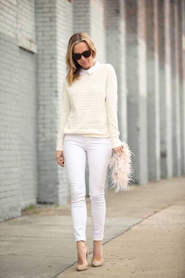 С чем носить свитер белого цвета, популярные женские модели и модные образы