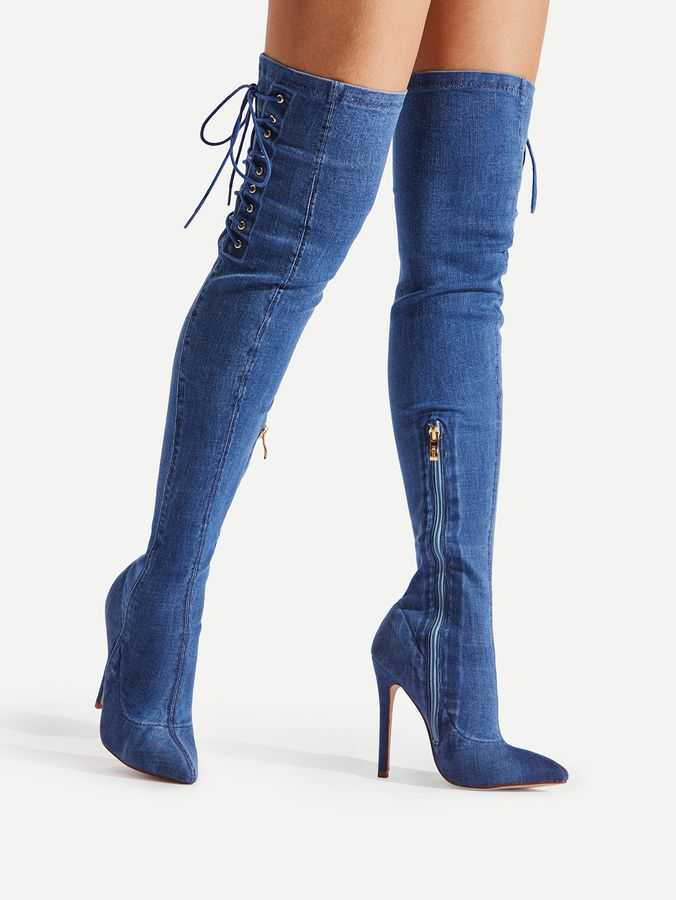 Стильные женские джинсовые сапоги – высокие, рваные, летние, на каблуке и без, шпильке, платформе