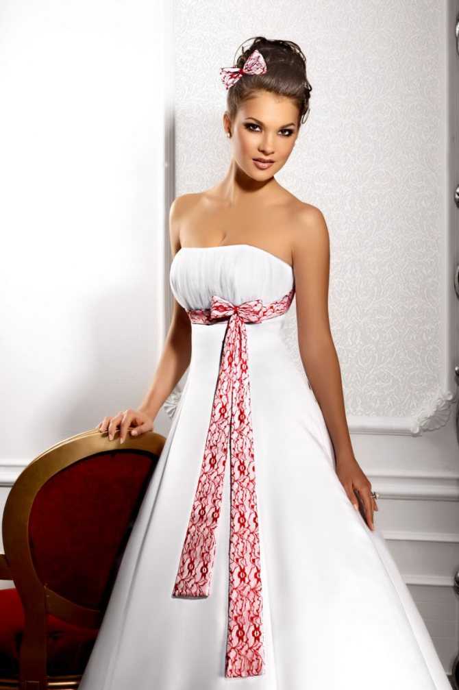 ? красно белое свадебное платье - за и против ❤️ фото фасонов