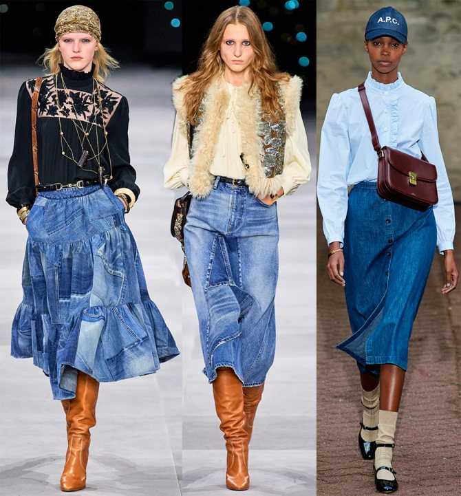 Трендовые модели джинсовых юбок, критерии выбора с учетом фигуры